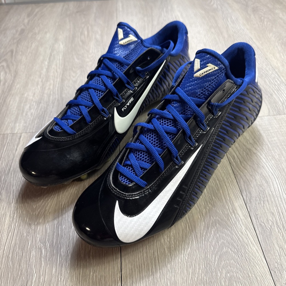 Nike Vapor Carbon Elite TD Football Cleats Black Blue Size 13.5 657441-014 New!!